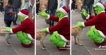 Ahorita no, niño: “El Grinch” se molesta cuando un niño le pide una foto