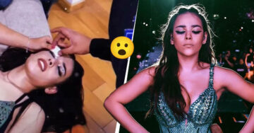 Danna Paola sufre un accidente durante su concierto y termina con la cabeza vendada