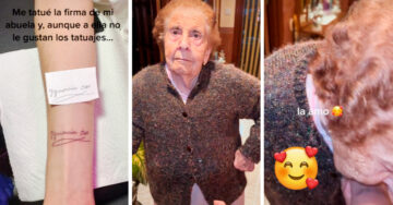 ¡Directo al corazón! Chico se tatúa la firma de su abuelita y ella llora de la emoción