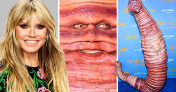Heidi Klum se corona como la reina de Halloween con su disfraz de gusano gigante