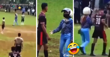 ¡Qué tóxica, amix! Chica interrumpe el partido de futbol de su novio para llevarlo a casa