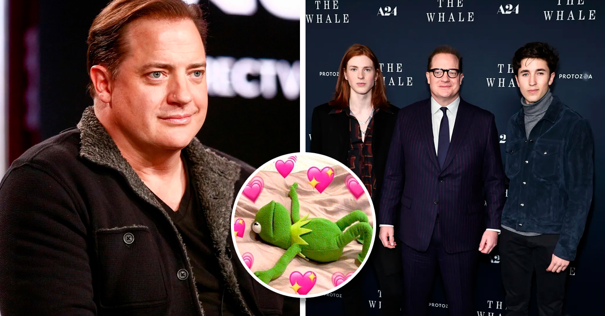 Brendan Fraser posed with his sons at The Whale premiere…they're