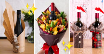 15 Ideas aesthetic para regalar una botellita de vino en Navidad