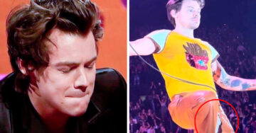 A Harry Styles se le rompe el pantalón en concierto y frente a su crush Jennifer Aniston