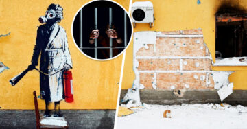 Intentaron robar un Banksy en Ucrania y les esperan 12 años de prisión