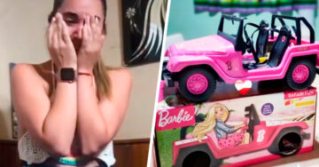 Chica recibe el carro Barbie que siempre quiso de niña y conmueve con su reacción