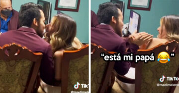 Chica se niega a besar a su esposo en plena boda civil porque están frente a su papá