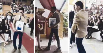 Joven llega a su graduación con la foto de su madre fallecida y conmueve a internet