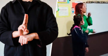 Maestra enseña a alumnos lenguaje de señas para que se comuniquen con su compañera