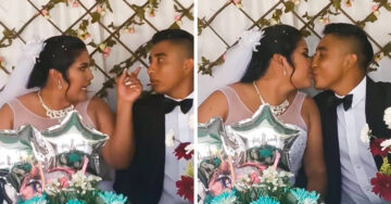 Novios pelean en plena boda, pero terminan besándose al ver que la cámara los graba