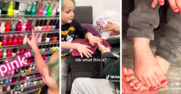 Papá lleva a su hijo a pintarse las uñas luego de que maestra le dijera que es ‘cosa de niñas’