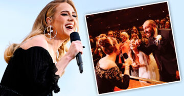 Adele sorprende autografiando el vestido de novia de una fan en pleno concierto
