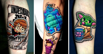 Artista crea tatuajes que parecen bordados y son una obra de arte