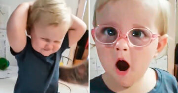 Bebé usa lentes por primera vez y su reacción al ver a su mamá es hermosa