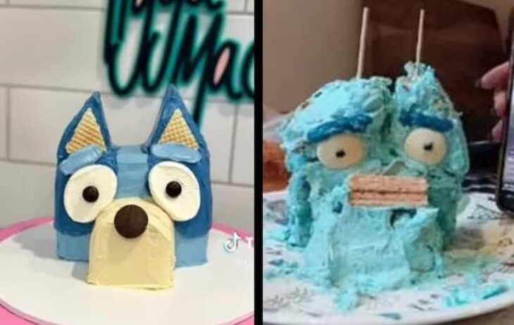 Chica intenta recrear pastel de Bluey y todo le sale mal