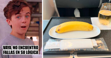 Pasajero pide comida vegana durante su vuelo y recibe un plátano con cubiertos