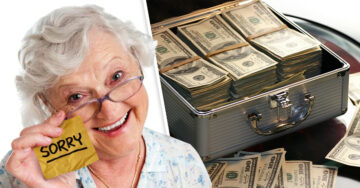 Abuelita roba banco y deja una nota pidiendo disculpas