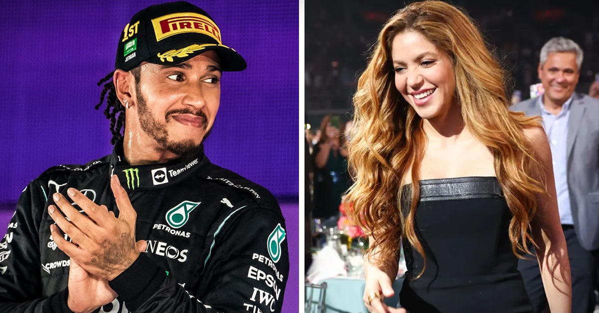 Shakira Y El Piloto Lewis Hamilton Cenando En Restaurante