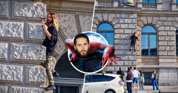 Jared Leto se transforma en Spider-Man y trepa un edificio con sus propias manos